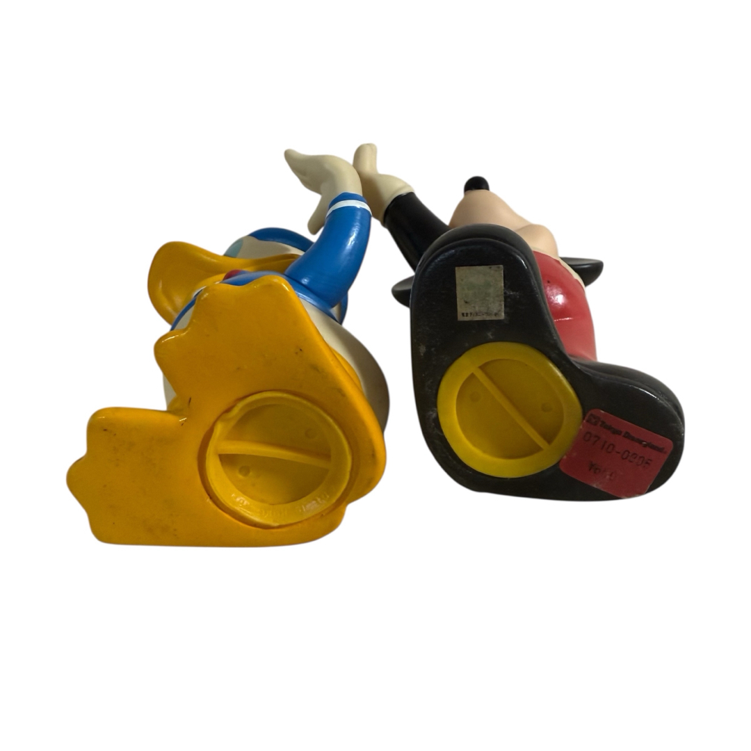 ヴィンテージ ミッキーマウス ドナルドダック ソフビ貯金箱セット 昭和