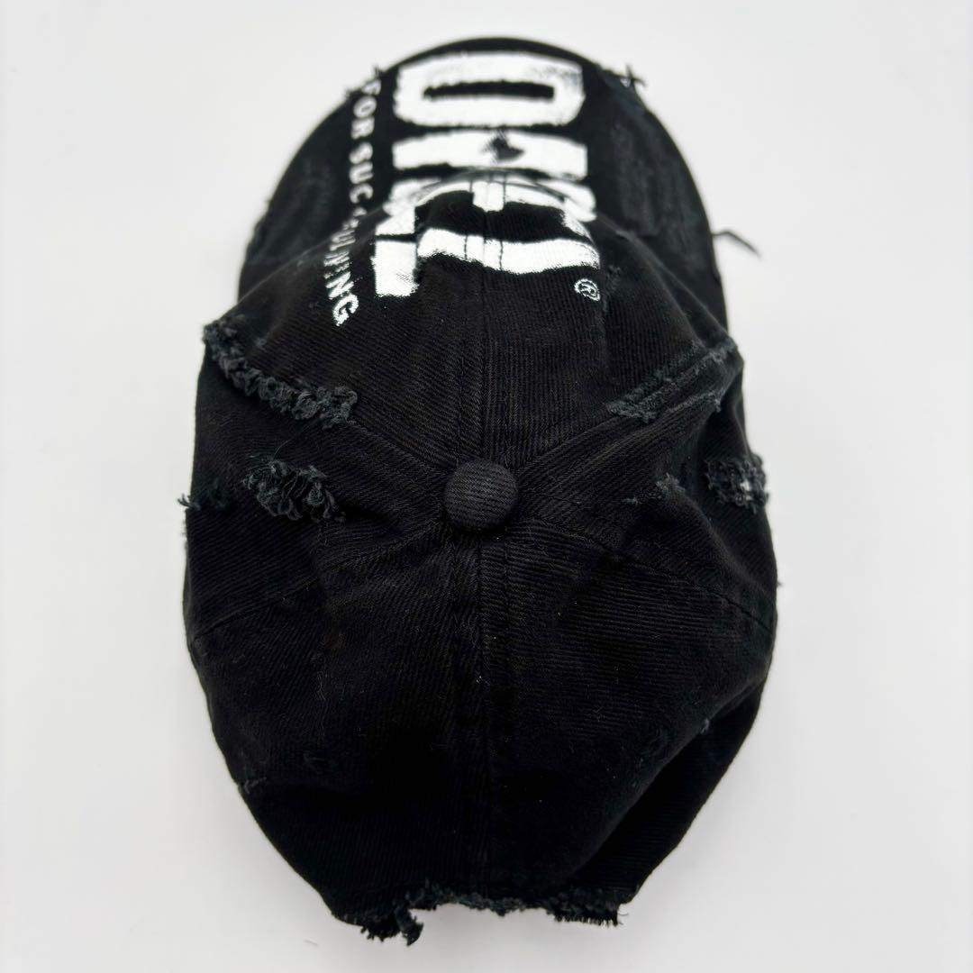 極美品 ディーゼル C-EWAN ダメージキャップ デカロゴ ブラック