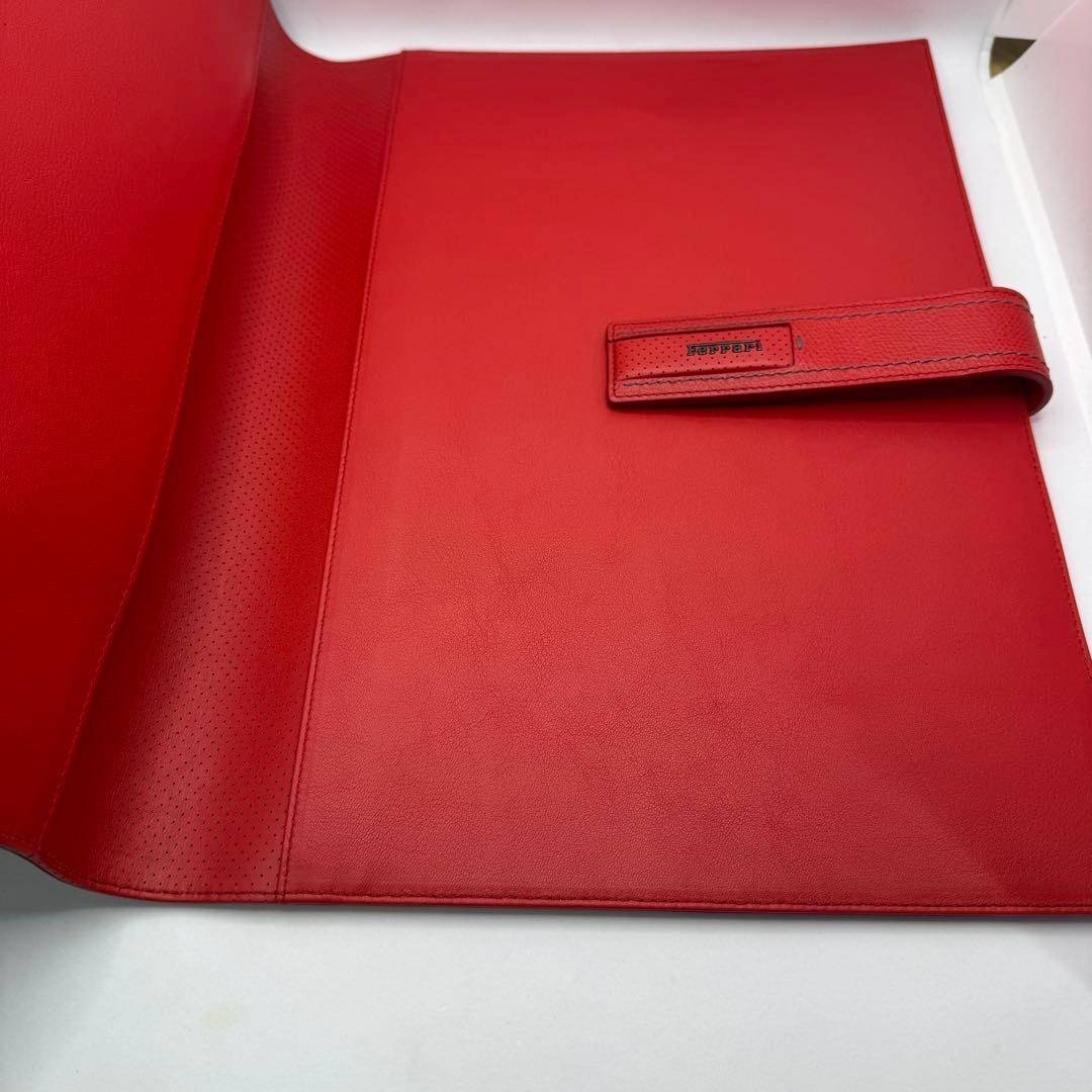 Ferrari フェラーリ レザー タブレットフォルダー レッド 車検証