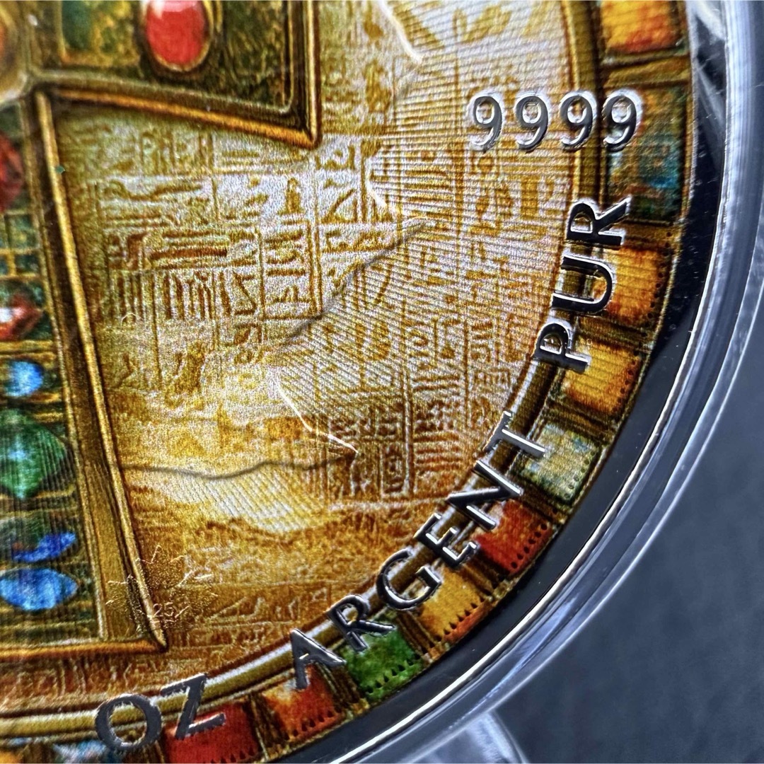 メイプルリーフ 銀貨 カラー 古代エジプト 宝飾アンク(エジプト十字架) 1oz