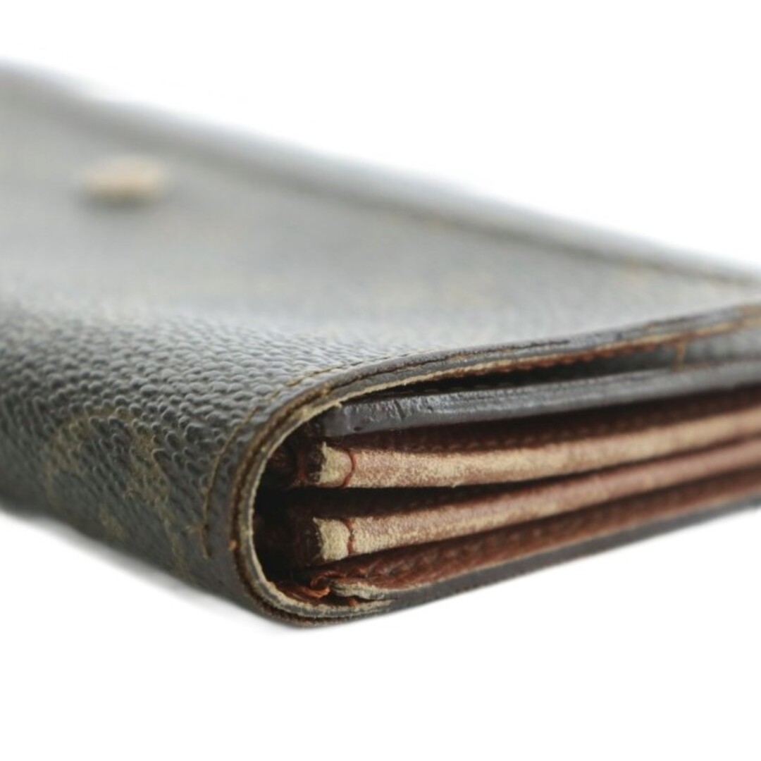 ルイヴィトン ポルト モネ クレディ 長財布 二つ折り モノグラム 総柄 茶色