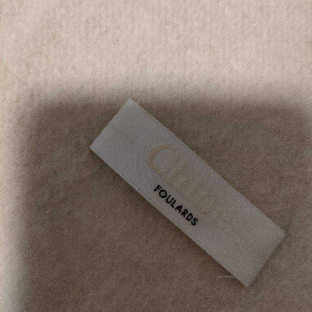 e40 クロエ Chloe マフラー カシミヤ100 白 カシミヤChloeのマフラー