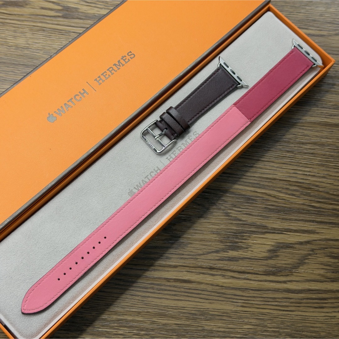 Apple - 168 希少品 Apple Watch エルメス ローズ ボルドー 二重