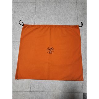 HERMES - エルメス 巾着 保存袋 バッグ用 オレンジ 横60cm×縦53cmの