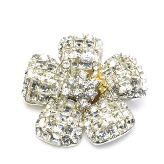 FOXEY - フォクシー ラインストーン フラワー ブローチ クリア FOXEYの