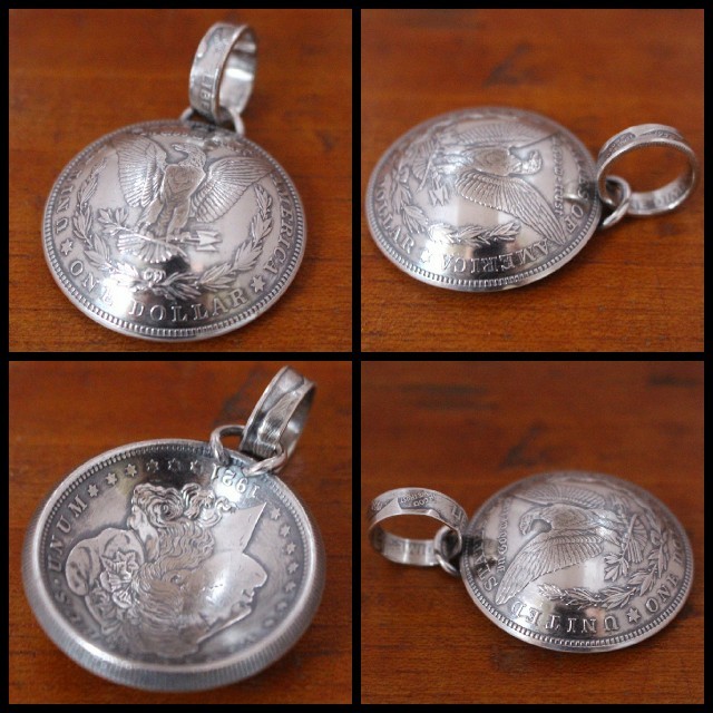 銀貨アメリカモルガンダラーイーグルネックレストップアクセサリー