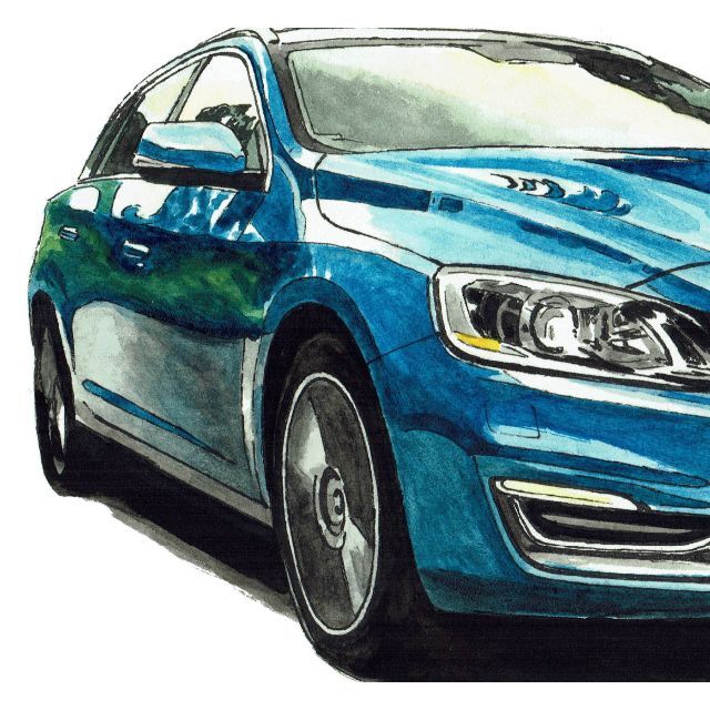 Volvo - GC-1068ボルボV60/240 SW限定版画直筆サイン額装○作家平右ヱ