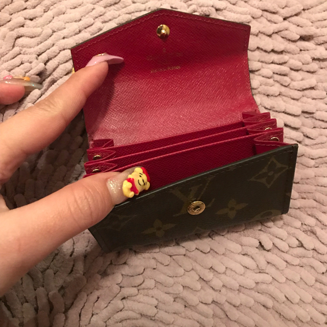 Louis Vuitton カードケース ブラウン/レッド ルイヴィトン カード