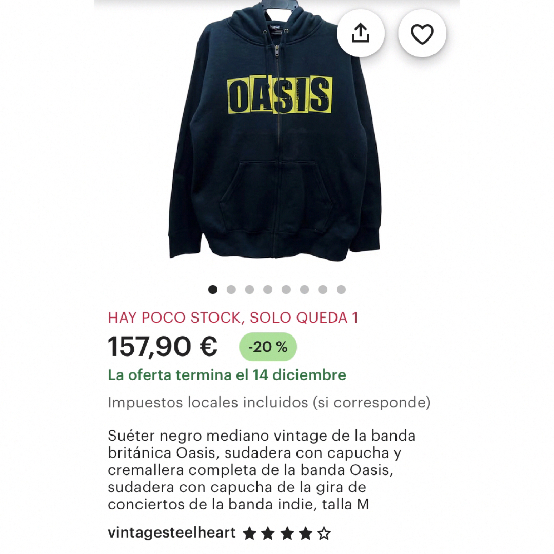 ART VINTAGE - 希少❗️SHOOT OASIS オアシス ジップアップ パーカー