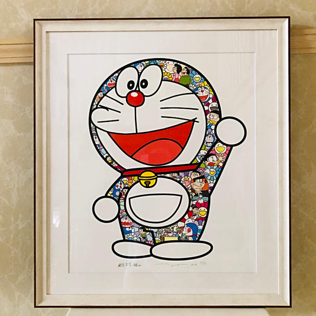 村上隆 ドラえもんタイムマシンで行こうよ 額装 リトグラフ 版画