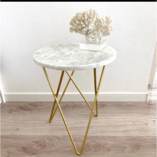 ZARA ザラホーム 大理石円形テーブル 直径約45cm ZARA HOME ザラホーム