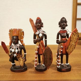 アフリカ ケニア 人形 バラ売り可 マサイ族 木彫り AFRICA Kenyaの通販