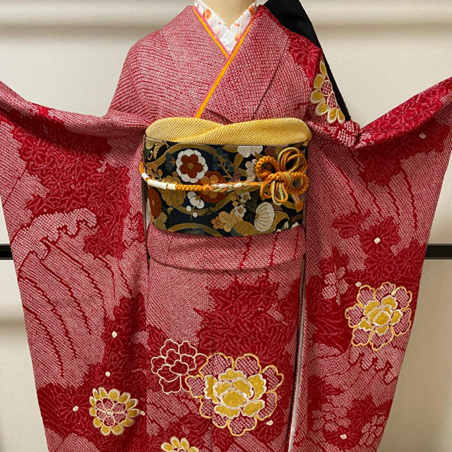 総絞り 刺繍 金駒刺繍 金彩】 振袖 5点セット 水着/浴衣