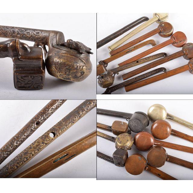 時代提げ物 書道具 古銅 矢立 9点まとめて V R3011