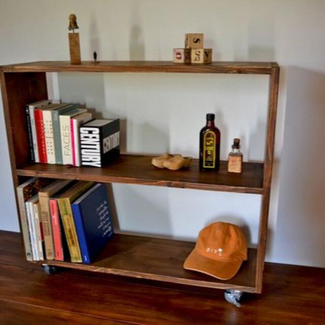 チェスト・キャビネット Antique Book open Shelf Caster Antique Book