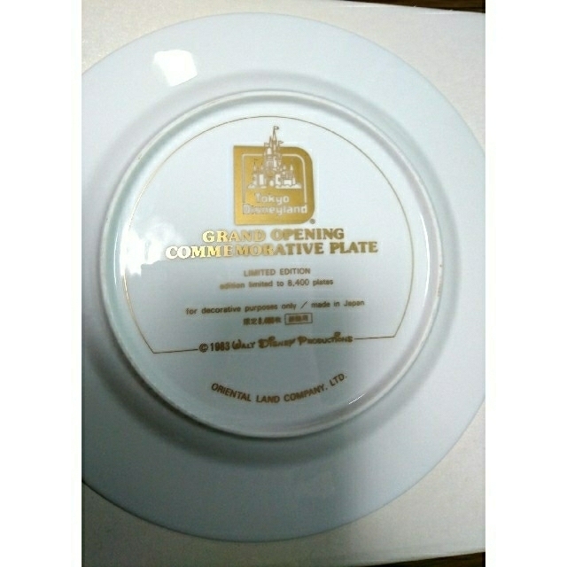 東京ディズニーランド オープン記念プレート ディズニーお皿