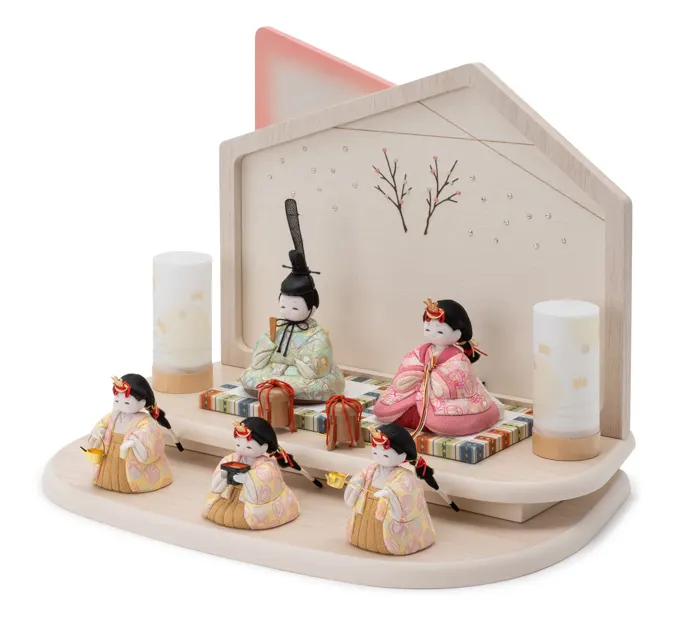 雛人形「うたうた 三人官女 手まり尽くし・桜色」｜雛人形の通販 ふらここ