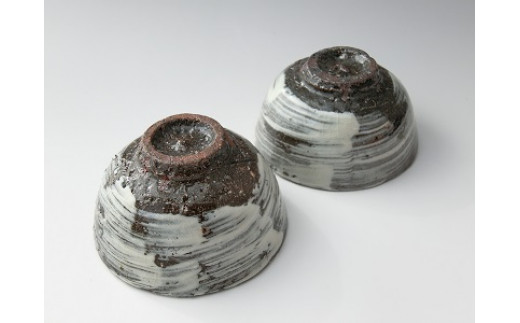 唐津焼】中川自然坊窯刷毛目唐津 ご飯茶碗(小) 2客 - 佐賀県玄海町