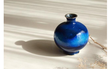 尾張七宝花瓶 5号並型 ヒスイ色 唐草模様 - 愛知県あま市｜ふるさと