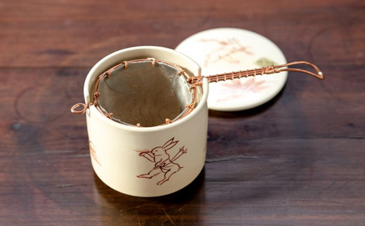 AN16 おとし 五徳 底瓦付 銅製おとし 紙箱入 高さ32cm 茶道具 AN16