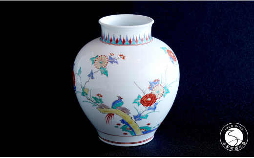 柿右衛門】人間国宝 名窯 十三代酒井田柿右衛門作 染錦地紋割龍鳳凰文