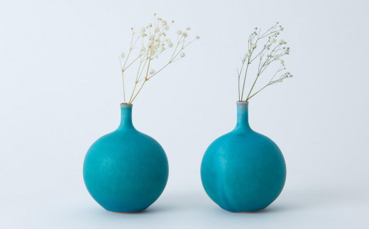 瑞光窯-ZUIKOU-】フラワーベース＆ドライフラワー No.011 Blue Jasper