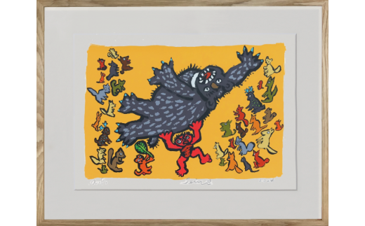 著名アーティスト シルクスクリーン版画 靉嘔 「はばたき」 - 神奈川県