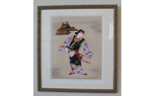 園山幹生 リトグラフ 「出雲の阿国と出雲大社 I」 - 島根県出雲市