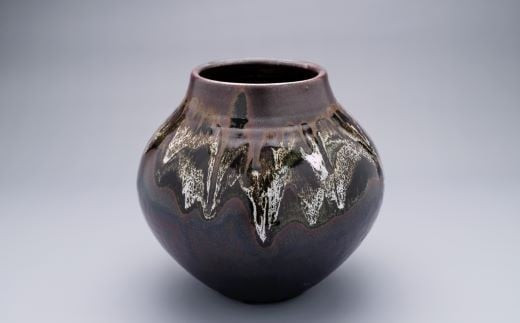 黒薩摩 花瓶(長太郎焼/160-1250) 黒薩摩焼 工芸品 工芸 手作り 陶芸品