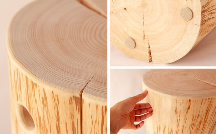 尾鷲 ヒノキ 香る スツール （ サイドテーブル としても） 手作業研磨