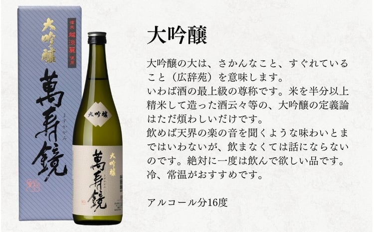 萬寿鏡 12種類飲み比べセット 720ml ×12本 厳選 大吟醸 純米吟醸 吟醸