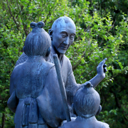 大値下◇良寛和尚 托鉢 ブロンズ◇良寛生誕地越後出雲崎町出身