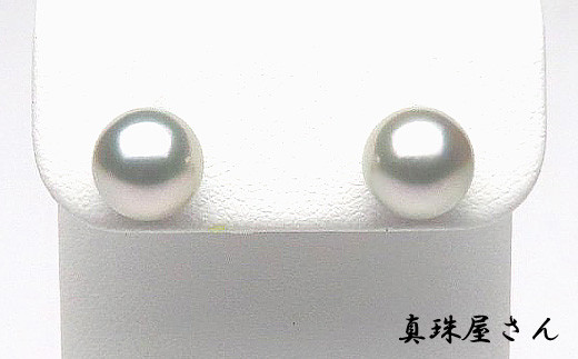 真珠屋さん 冠婚葬祭 7.5～8.0ミリ 高品質 プラチナ ピアス Pt900 志摩