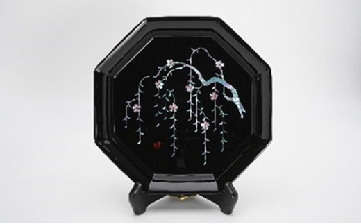 高岡漆器螺鈿梅柄お盆