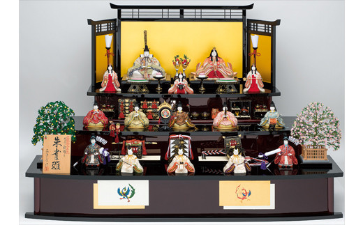 江戸木目込 雛人形 五段15人飾りセット | 真多呂人形 節句人形 人形