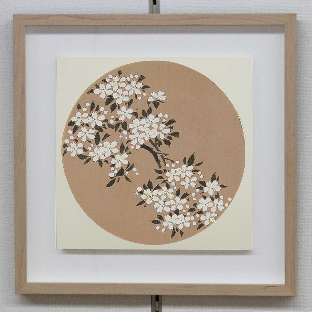 芸艸堂】伊藤若冲 木版画 桜の花卉天井画パネル仕立て額装 - 京都府