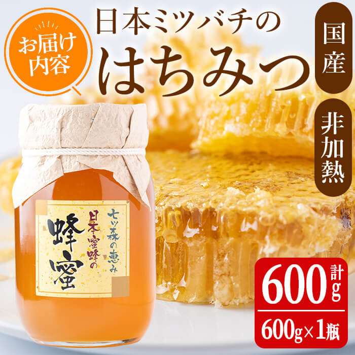 七ツ森の恵 日本ミツバチのはちみつ 600g ハチミツ 蜂蜜 日本蜜蜂 国産