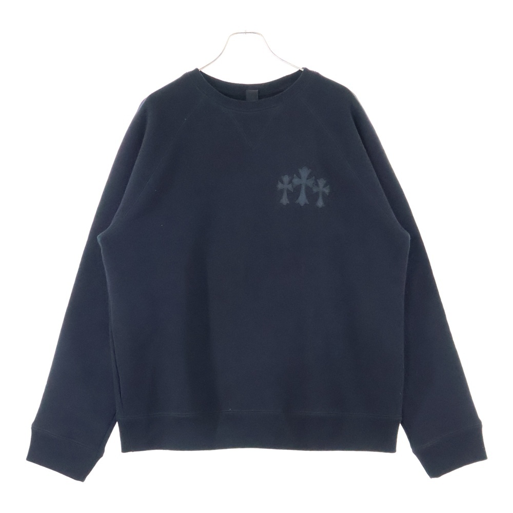 クロムハーツ Y NOTネイビー スエット セメタリークロス レザー T