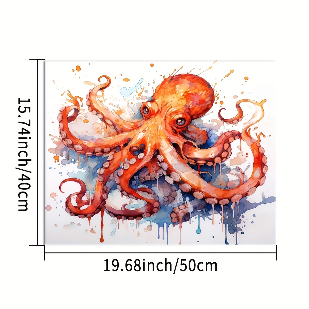 F30号】タコを捕まえる 油絵 原画 oil painting 抽象画 たこ F30号