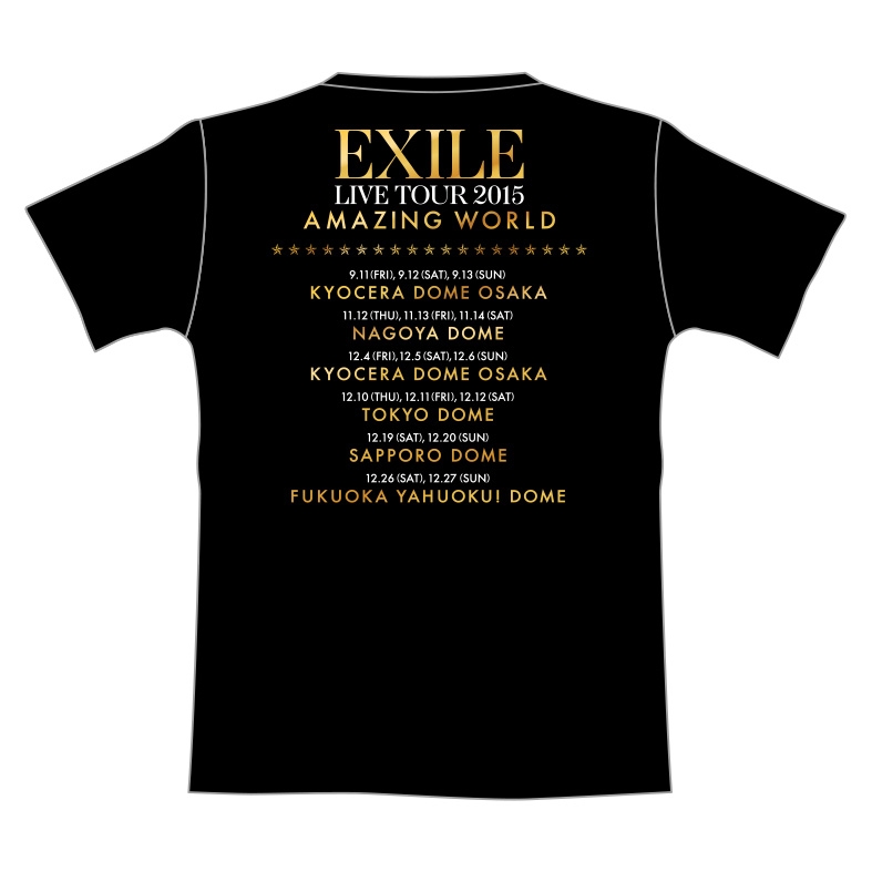 ツアーTシャツ【M】ブラック/ EXILE LIVE TOUR 2015 “AMAZING WORLD