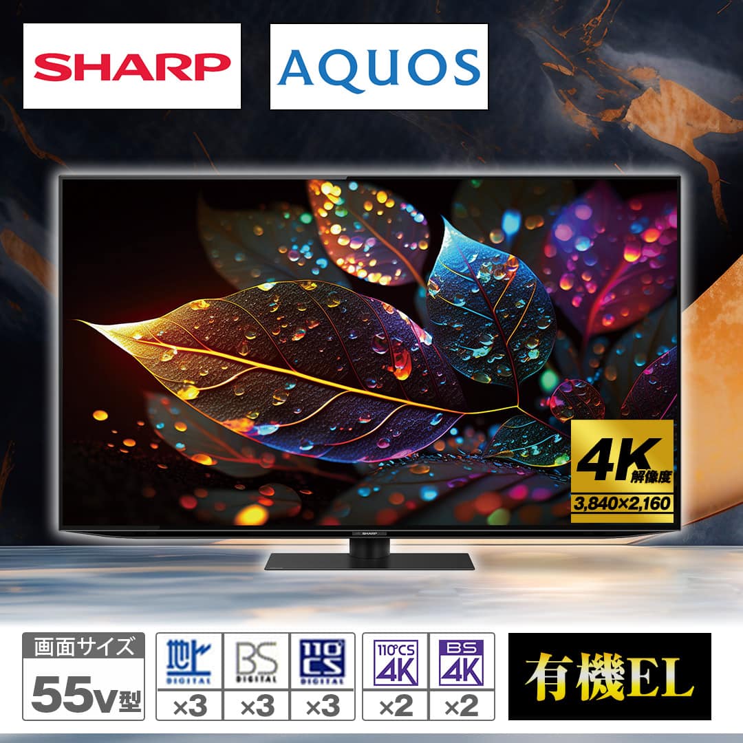シャープ テレビ 4K有機ELテレビ アクオス 55V型 4T-C55HQ2 下取りあり