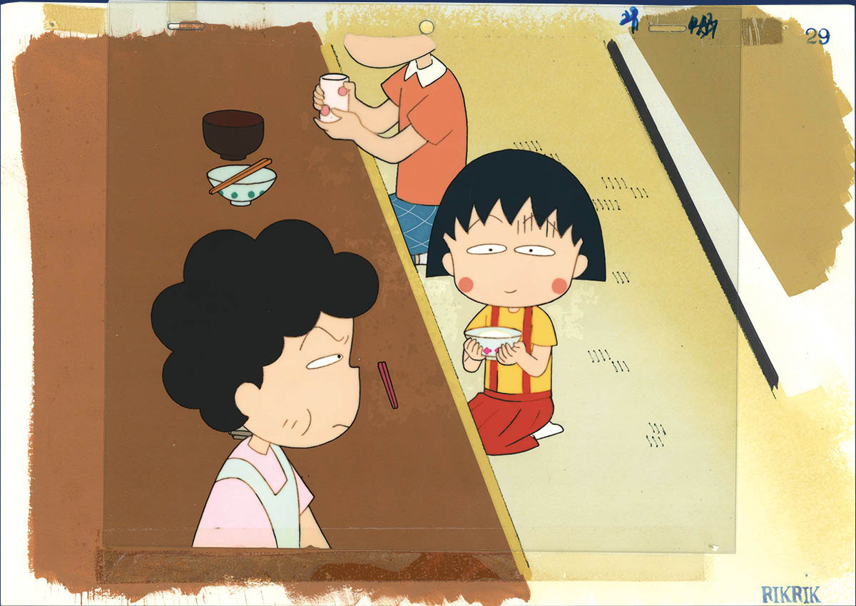 e683- ちびまる子ちゃんセル画 2枚 まるちゃん お姉ちゃん e682- ちび