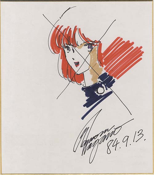 永野護直筆カラー色紙「重戦機エルガイム」ガウ・ハ・レッシィ