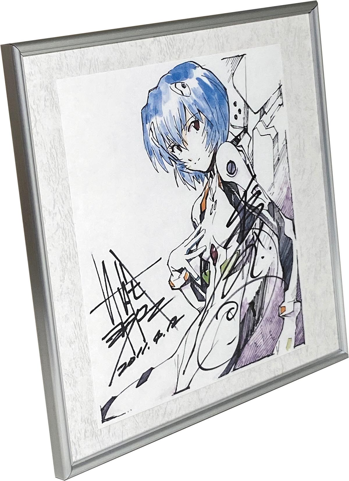 綾波レイ 林原めぐみ 直筆サイン入り複製色紙 エヴァンゲリオン レア