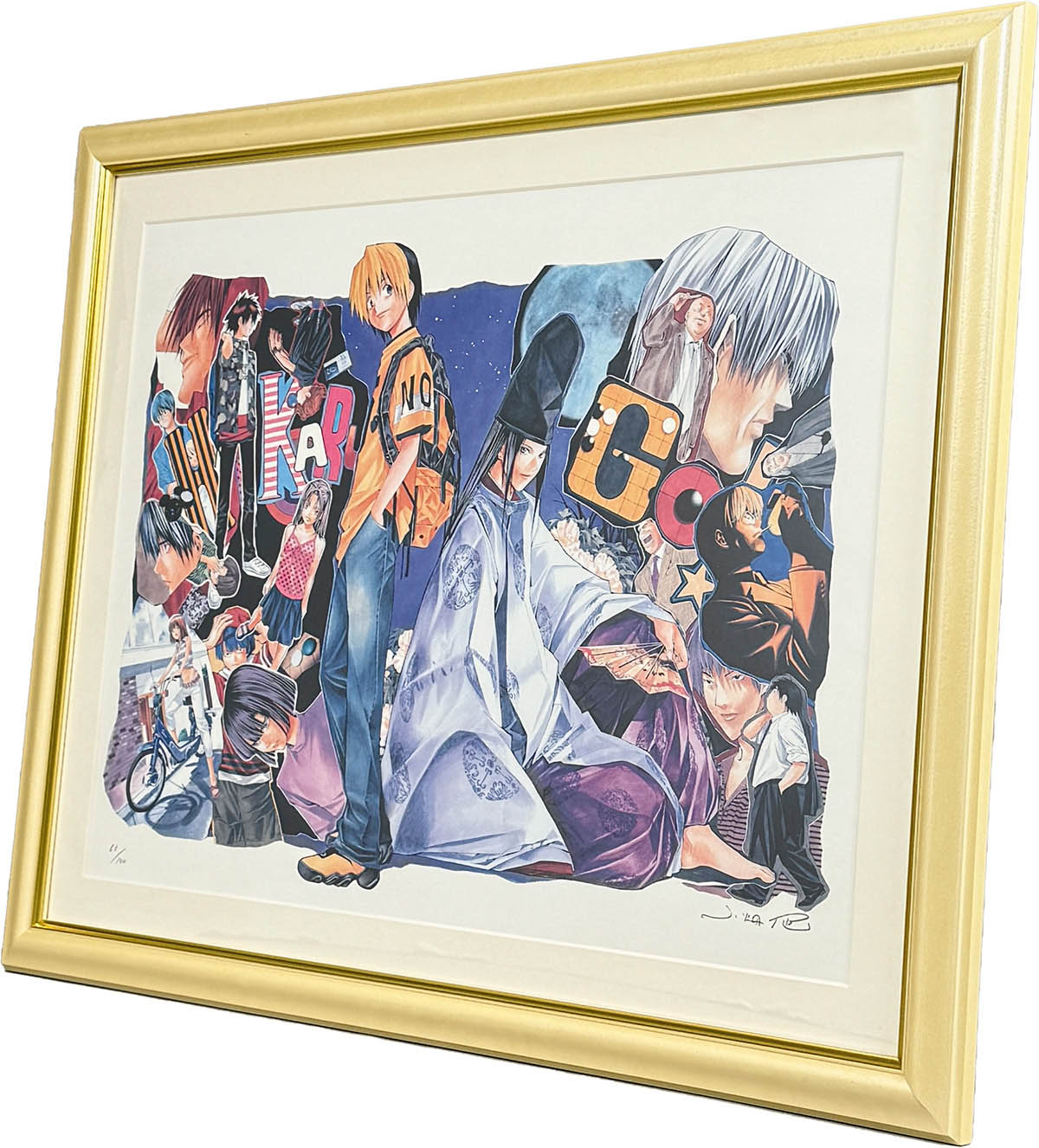 ヒカルの碁 サイン色紙 複製 ヒカル＆佐為＆アキラ 小畑健 ヒカルの碁