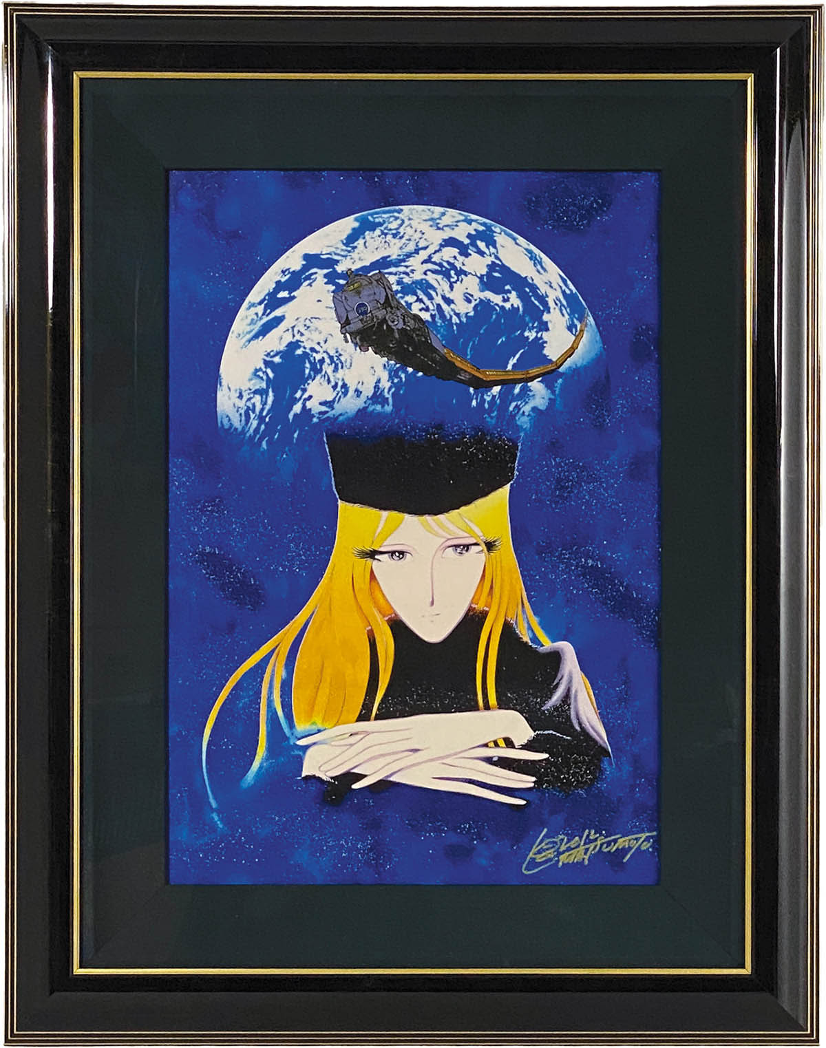 F4号手描き油彩 松本零士銀河鉄道999サイン有 模写 メーテル 絵画