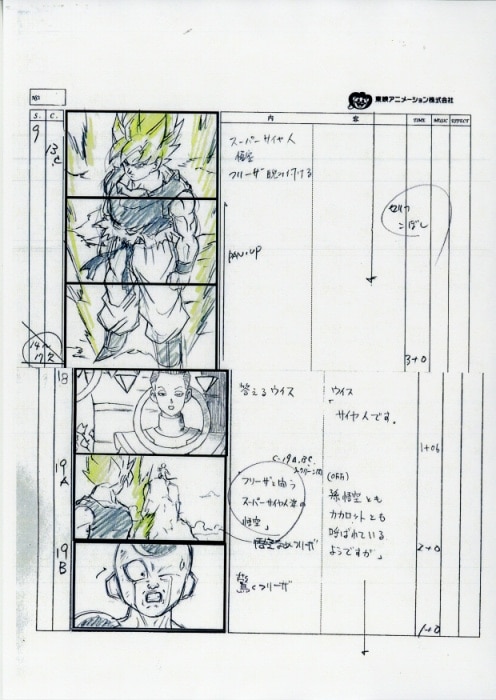 ドラゴンボールZ 絵コンテ 年代物 美品 ドラゴンボールZ 絵コンテ 年代