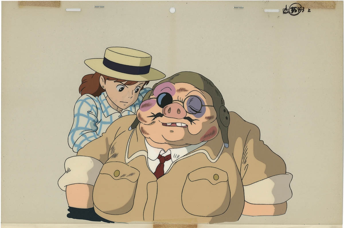 ジブリ セル画 紅の豚 フィオ 宮崎駿 岡村明美 原画 動画 直筆イラスト