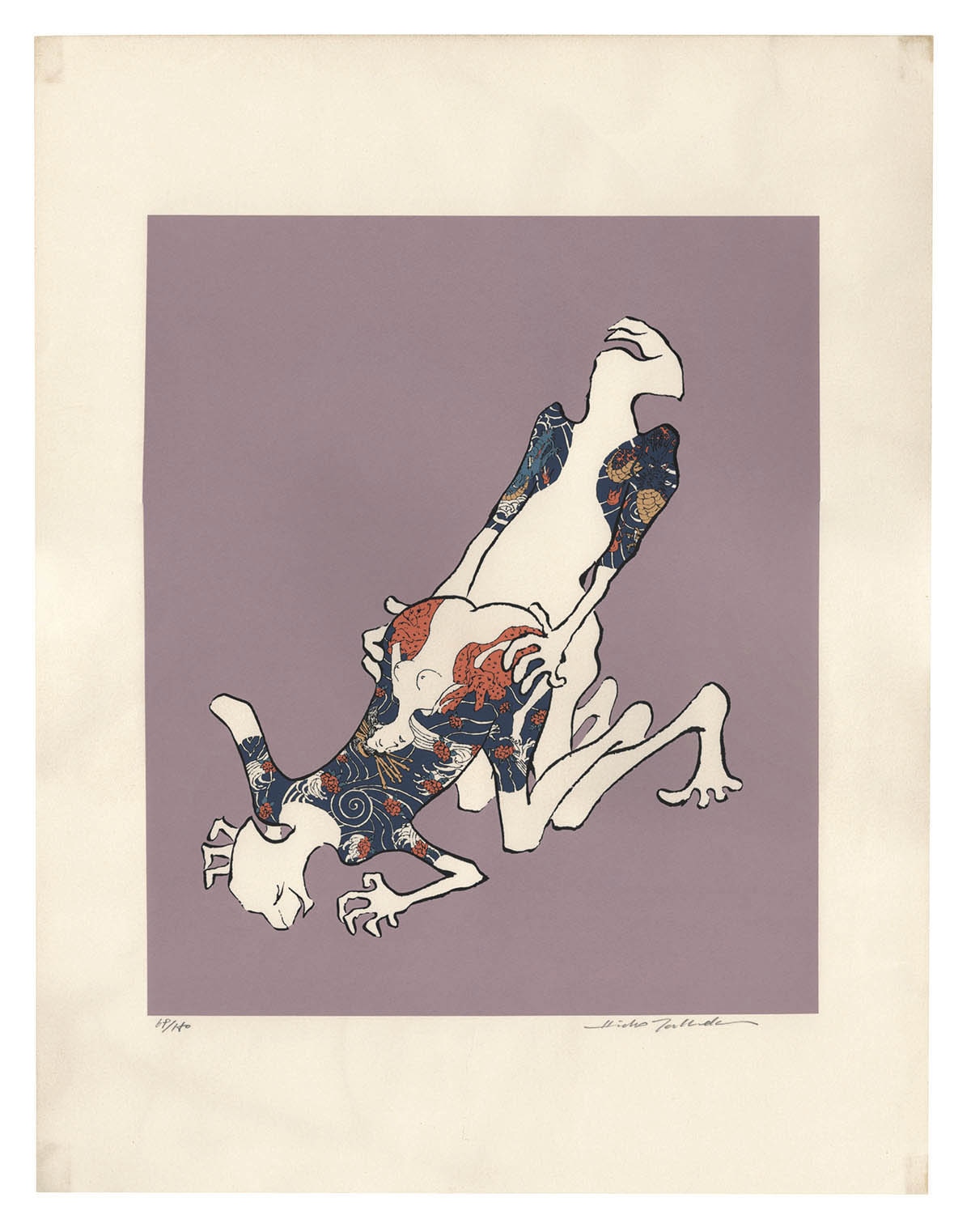 武田秀雄「南都侵攻」シルクスクリーン 直筆サイン入り 源平GENPEI掲載