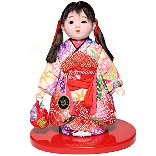 日本人形市松人形の着物江戸ちりめん桜大きめ15号